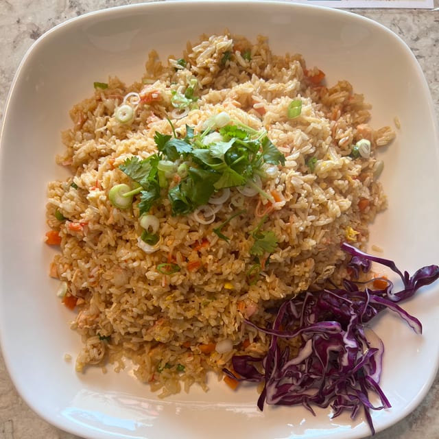 Spicy Basil Salmon Fried Rice.