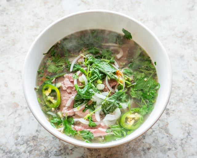 Beef Pho Noodle Soup.