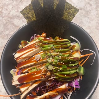 Tofu Avocado Sushi Rice Bowl